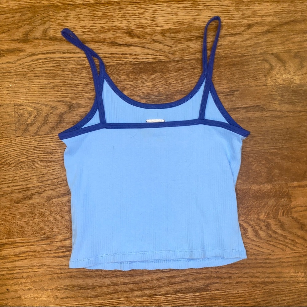 Women’s Tommy Hilfiger Sport Medium Blue Crop Top Tank Spaghetti Strap - Picture 3 of 3